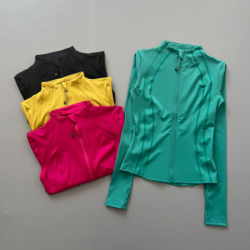 Pilates Yoga Jacket - Women Full Zip Long Sleeve Athletic