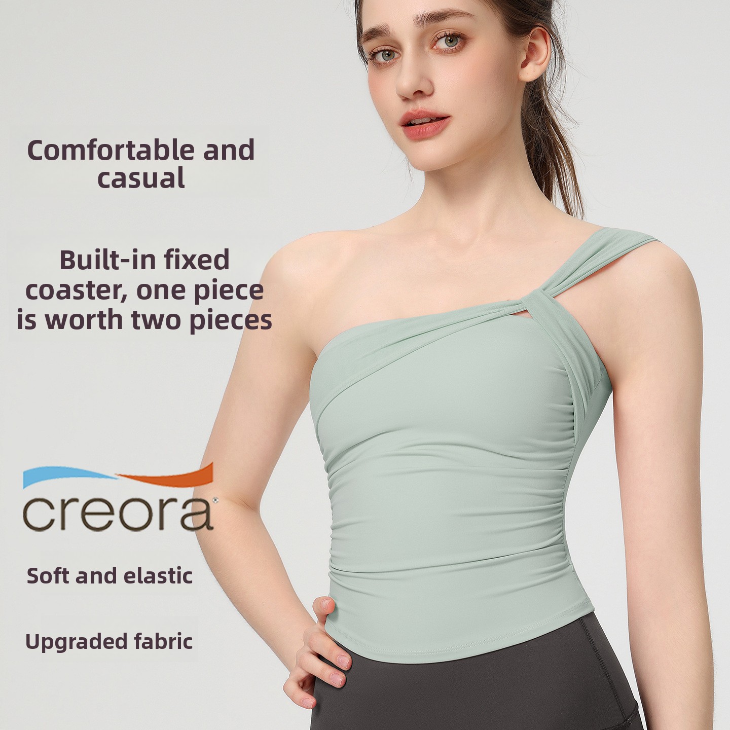 Women's Sexy Sloping Shoulder  - огляд і ціна Pilates Yoga Jacket
