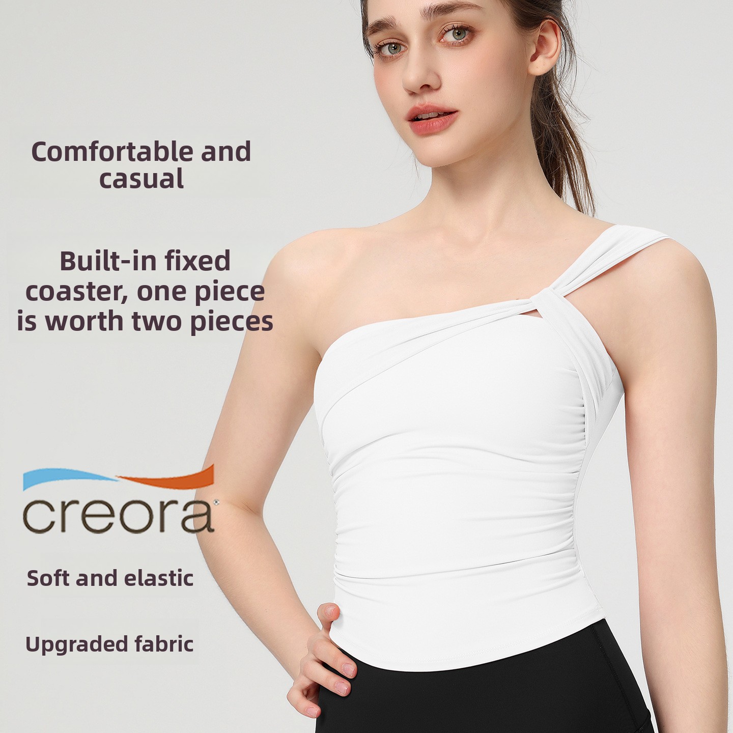 Women's Sexy Sloping Shoulder  - огляд і ціна Pilates Yoga Jacket